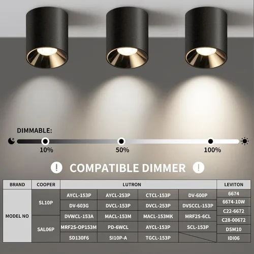 Vista 7 de OKELI Lámpara de Techo LED Moderna de Montaje al Ras COB 20W 4000K Luces de Techo Cilíndricas, Lámparas de Iluminación Regulables para Pasillo