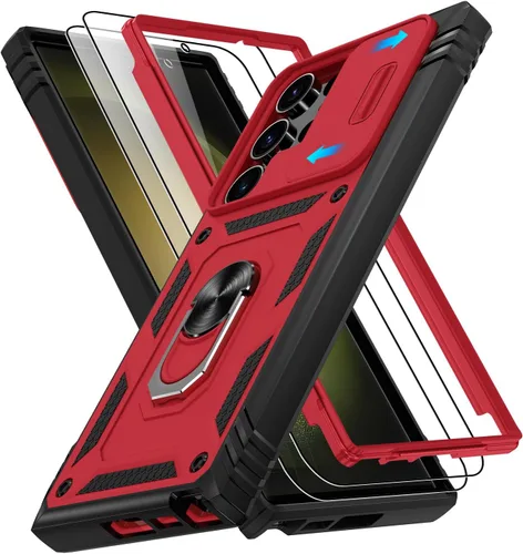 Vista 83 de Gritup Funda para Google Pixel 6 con cubierta deslizante para cámara y protector de pantalla (2 unidades), soporte de anillo giratorio 360°, funda