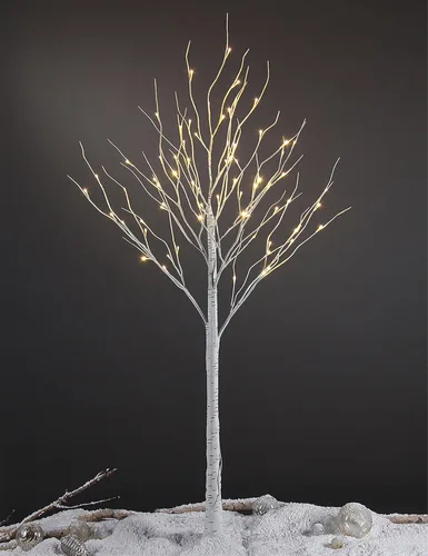 Vista 13 de Abedul con luces LED Lightshare™ + 10L luces LED Icicle Twinkling (blanco/azul), luces decorativas para el hogar, fiestas, festivales, Navidad