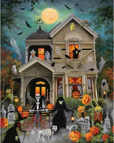 Vista 4 de Bits and Pieces Juego de 4 rompecabezas de 1000 piezas - Juego de Halloween