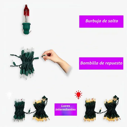 Vista 9 de Guirnalda de luces naranjas de Halloween para exteriores, 100 mini impermeables, incandescentes, decoración de interiores, enchufable, 23 pies