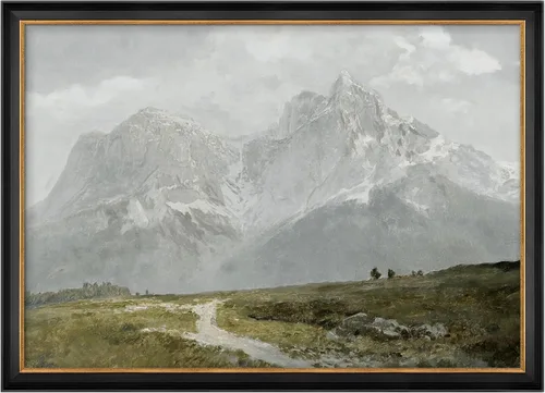 Vista 32 de MUDECOR Lienzo enmarcado prémium para pared, pinos nevados en bosque de invierno, ilustraciones modernas, arte contemporáneo, escénico, divertido