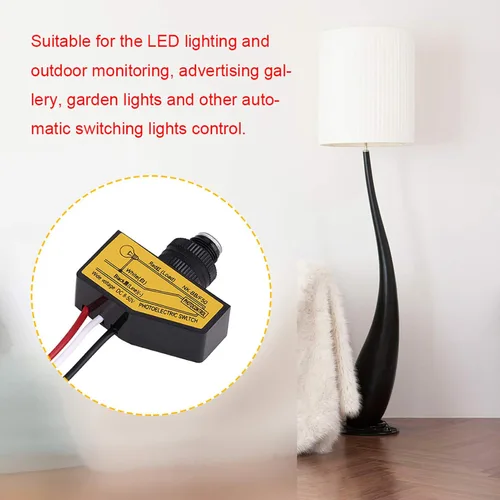 Vista 2 de Interruptor fotoeléctrico del sensor del atardecer al amanecer, mini luz fotocélula sensor de iluminación, con circuito de detección automática