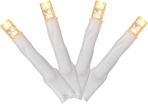 Vista 9 de Vickerman Juego de 144 luces LED naranjas, juego de luces navideñas de 24 pies, cable blanco