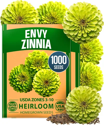 Vista 29 de HOME GROWN - Semillas de zinnia rosadas – 600 Zinnias Luminosa de 0.02 oz, semillas de flores anuales fáciles de cultivar para plantar al aire libre