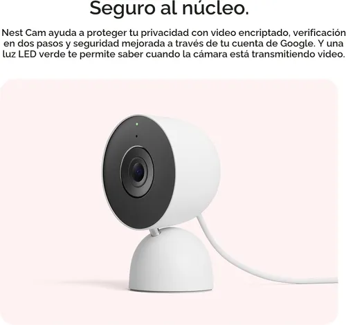 Vista 11 de Google Nest Cam Indoor (con cable, 3ª generación) - Cámara de seguridad con video 2K y Gemini, visión nocturna, audio bidireccional, funciona