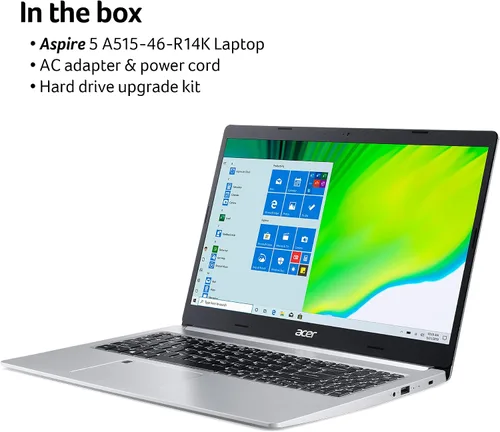 Vista 10 de Portátil Acer Aspire 5 Slim A515-46-R14K, pantalla IPS Full HD de 15.6 pulgadas, procesador portátil de doble núcleo AMD Ryzen 3 3350U, memoria DDR4