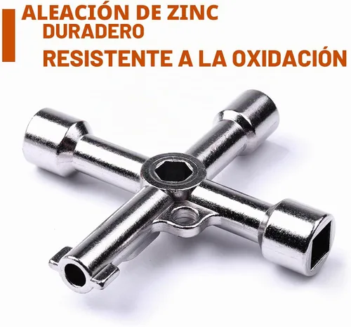 Vista 2 de ATOPLEE Llave de gabinete eléctrica, llave de 4 vías antioxidante pulida superficial, llave cruzada de triángulo/cuadrado/panel para grifo, medidor