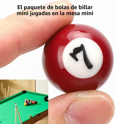 Vista 3 de Juego de 16 mini bolas de billar de 0.98 pulgadas, mini bolas de billar de resina con 8 colores para diversión familiar, entretenimiento