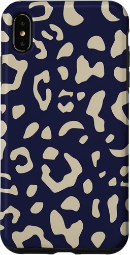 Vista 7 de Funda con estampado de leopardo azul marino beige para iPhone 15