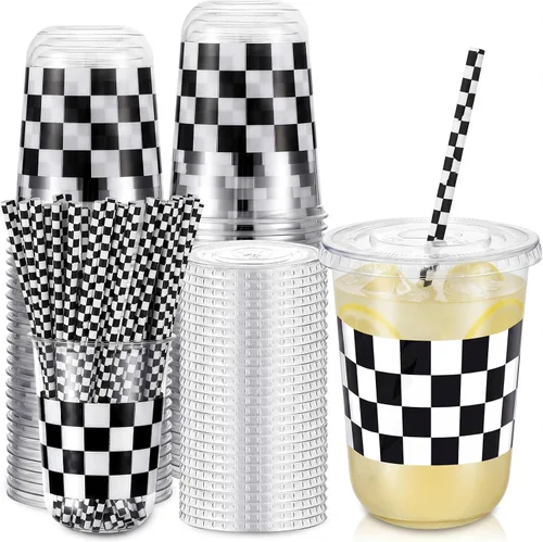Vista 16 de LemonRoad - Juego de 50 tazas de lazo rosa de 16 onzas para decoración