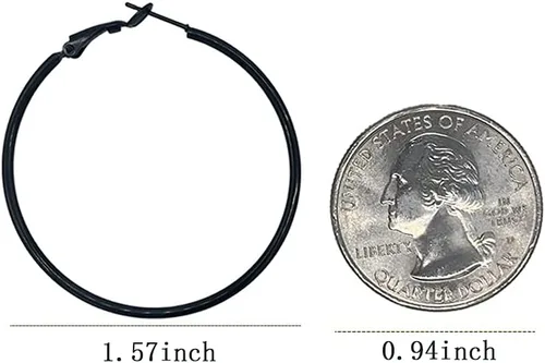 Vista 2 de Juego de 4 pares de aretes de aro grandes para mujeres y niñas, de acero inoxidable 316L, hipoalergénicos, chapados en plata, chapados en oro de 14