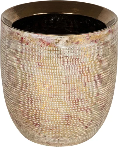 Vista 11 de Creative Co-Op - Maceta grande de cerámica blanca mate con relieve Blanco mate