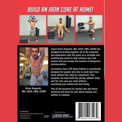 Vista 2 de Banco crítico Crunchless Core Lite – DVD de entrenamiento total para fuerza central, acondicionamiento abdominal y fitness de cuerpo completo