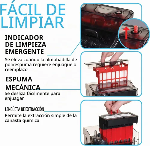 Vista 8 de Fluval C2 Power Filter, filtro de tanque de peces para acuarios de hasta 30 galones.