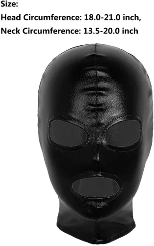 Vista 6 de Disfraz de casco metálico brillante para hombre, máscara de cara completa, ojos abiertos y accesorios para la boca