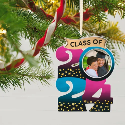 Vista 6 de Hallmark Keepsake Adorno de Navidad 2024, Felicidades, Grad! Marco de fotos, porcelana, regalo para graduados