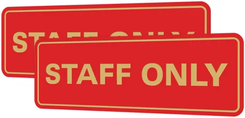 Vista 116 de All Quality Letrero estándar para pared o puerta Fácil instalación Señales de trabajo de oficina Seguridad mejorada – Negro – Pequeño