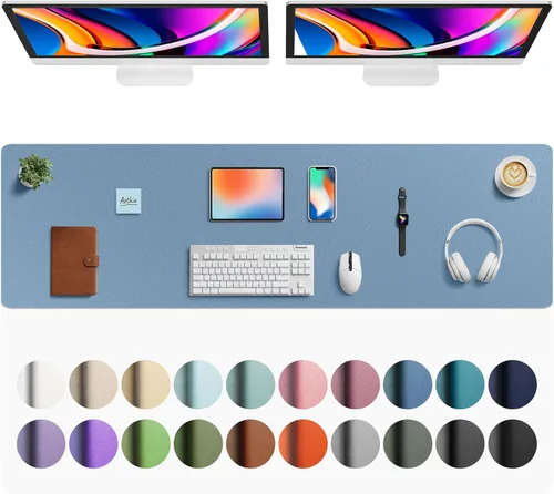 Vista 71 de Aothia - Protector de escritorio de cuero sintético grande, base antideslizante para mouse y superficie para escribir, impermeable, fácil de Agua
