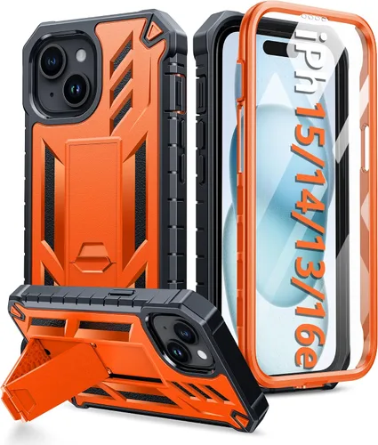 Vista 9 de FNTCASE Funda para iPhone 15: funda para iPhone 13, 14 y 16e, de grado militar, protección rígida a prueba de golpes, funda protectora rígida