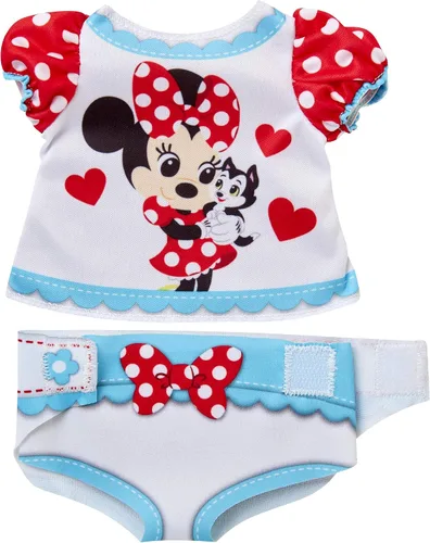 Vista 4 de My Disney Nursery Ropa y accesorios para muñecas de bebé, paquete de accesorios para pañales de Minnie inspirado en la querida Minnie Mouse