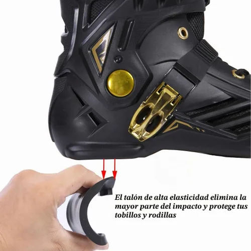 Vista 2 de LIKU Negro 3WD Patín En Línea,Patín De Carreras De 3 Ruedas Unisex