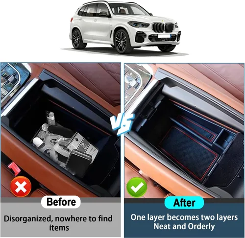 Vista 6 de Ruiya Organizador de consola central X5/X6/X7 2020-2026 para BMW X5/X6/X7 2026, material ABS, organizador de consola central compatible con BMW