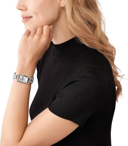Vista 5 de Michael Kors MK Empire - Reloj rectangular de acero inoxidable para mujer con correa de acero o cuero