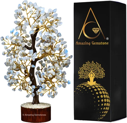 Vista 7 de Árbol de la vida con múltiples piedras preciosas naturales curativas de primera calidad, bonsái de Feng Shui, para decoración del hogar y la oficina