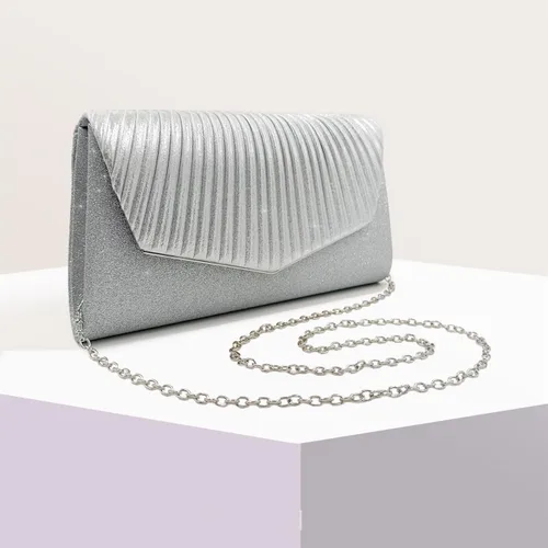Vista 6 de Ornaous Bolso de noche con purpurina para mujer, bolso de mano formal brillante para baile de graduación, cóctel, boda