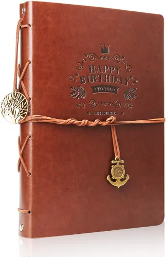 Vista 10 de ThxMadam Álbum de recortes de cuero, 60 páginas, álbum de fotos de memoria de amor, álbum de fotos de 10.82 x 8.07 pulgadas, kits de suministros