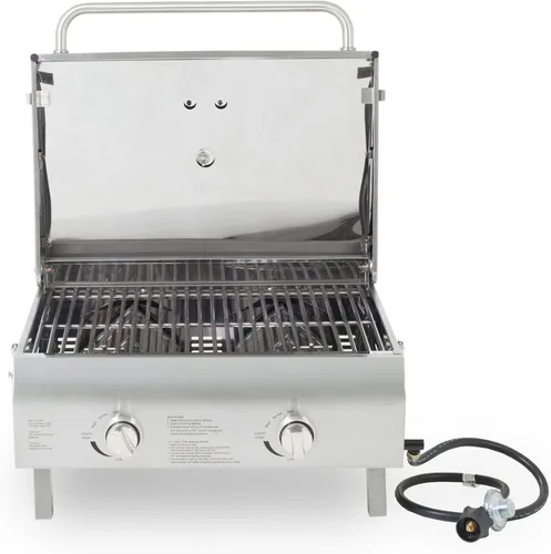 Vista 6 de Parrilla Pit Boss con 2 hornillas portátil LP de acero inoxidable, Acero inoxidable