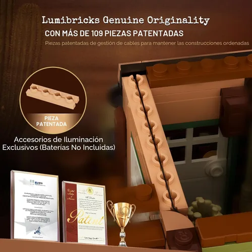Vista 7 de Lumibricks Western-Inn - Juego de 2682 piezas de construcción de hotel de construcción ligera The Old West Inn para adultos y amantes del oeste