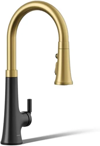 Vista 24 de KOHLER 23767-BL Grifo de tono de barra de cocina de un solo mango, grifo de fregadero de preparación, grifo de barra húmeda, grifo para fregadero
