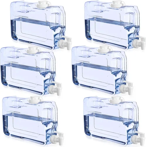 Vista 14 de Funnymoom 6 dispensadores de bebidas para refrigerador, refrigerador, botella dispensadora de agua reutilizable de plástico con espita para fiestas