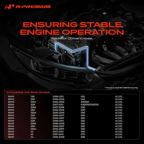 Vista 2 de A-Premium Manguera de refrigerante para radiador compatible con BMW 128i 325i 325xi 328i 328xi 330i 330xi 525i 525xi 528i 528xi 530i 530xi X3 X5 Z4