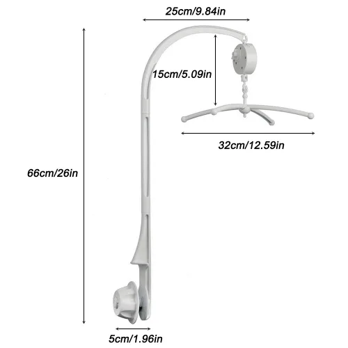 Vista 10 de AFUNTA Móvil de bebé de 26 pulgadas para cuna, brazo móvil de cuna de tornillo ajustable con soporte para caja de música, móvil de cuna