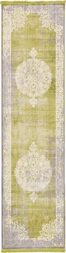 Vista 30 de Unique Loom Nueva Colección Clásica - Alfombra Olwen (2 pies 7 pulgadas x 10 pies, Azul Claro/ Marfil)