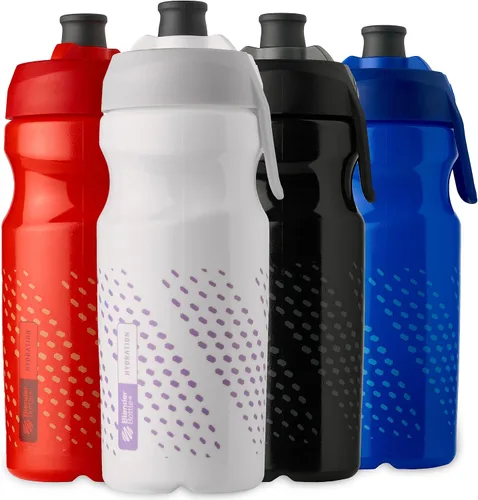 Vista 7 de BlenderBottle Hydration Halex Squeeze - Botella de agua con popote, 22 onzas, color rojo