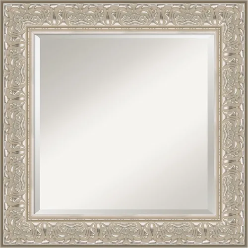 Vista 21 de Amanti Art - Espejo de baño plateado para sobre lavabo, espejo rectangular de níquel cepillado de 33x43, marco moderno extragrande, se cuelga
