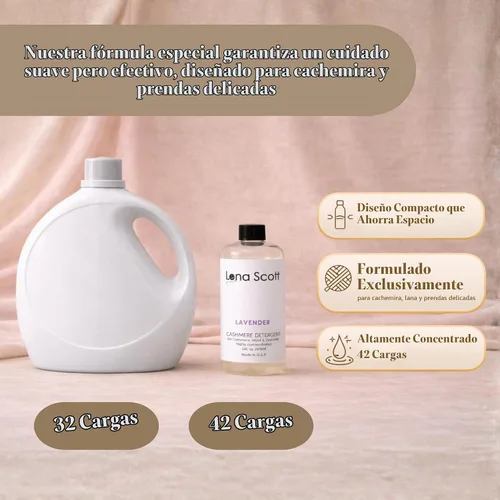 Vista 5 de Champú detergente de cachemira, lana y delicados, 42 cargas. Fabricado en Estados Unidos (sin aroma)