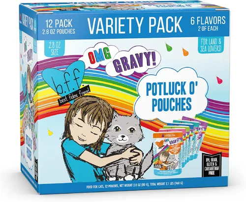 Vista 27 de Weruva B.F.F. OMG - Best Feline Friend Oh My Gravy!, Booya! - Alimento para gatos con carne de res y pollo en salsa, bolsa de 2.8 onzas