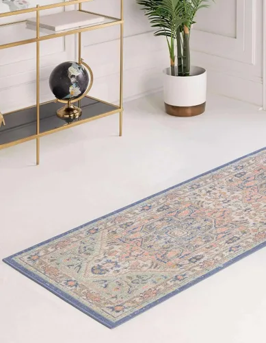 Vista 4 de Unique Loom Whitney Collection - Alfombra de área Milano (2 pies x 6 pies 1 pulgada, multiazul)