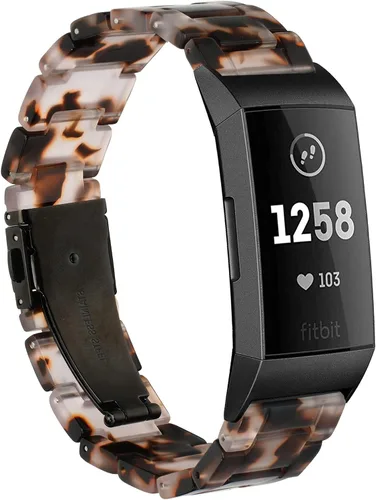 Vista 9 de Wongeto Bandas de resina compatibles con Fitbit Charge 4/Charge 3 y Charge 3 SE, accesorio de muñeca de repuesto con hebilla de oro rosa, bandas