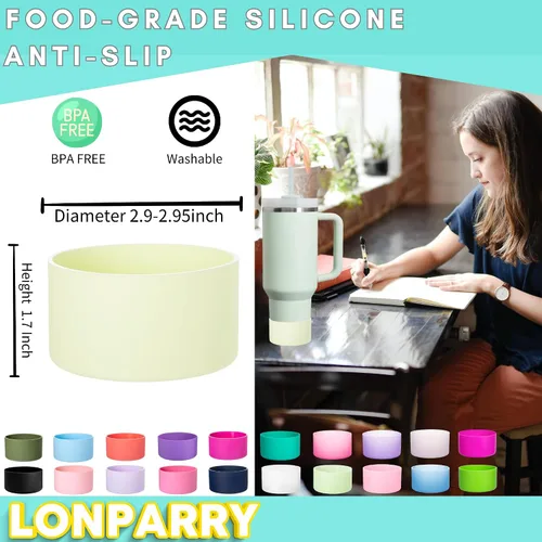 Vista 5 de LONPARRY Paquete de 4 botas de silicona para Stanley Cup 40 30 onzas, accesorios para botas Stanley de 30 onzas, cubierta protectora inferior