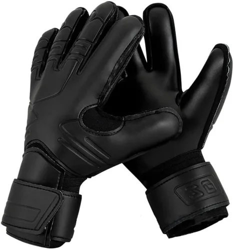 Vista 6 de Pro Black - Guantes de portero de fútbol para niños y adultos, con protector de dedos (5)