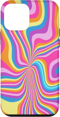 Vista 12 de Funda psicodélica psicodélica para iPhone 15 Groovy Liquid Swirl Retro de los años 70 y 80