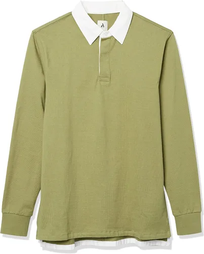 Vista 6 de Tienda Aware Camiseta de rugby de manga larga de algodón orgánico para hombre, verde salvia