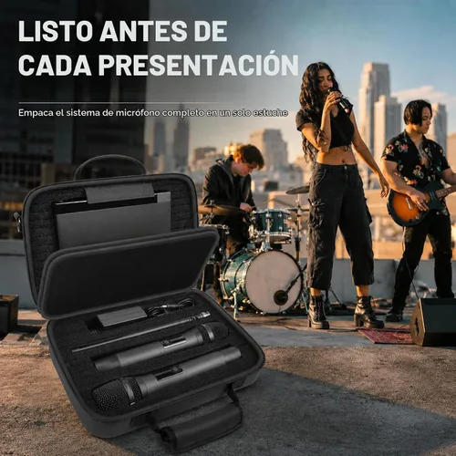 Vista 7 de ANKHOH - Funda de micrófono para sistemas de micrófono inalámbrico JBL Negro