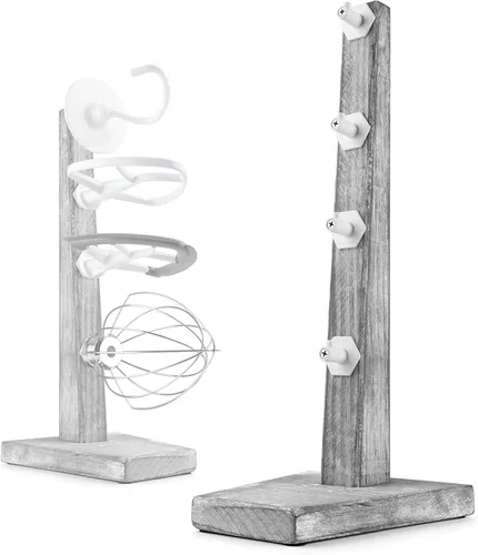 Vista 11 de Soportes de Madera para Accesorios de Batidora de Pie, Compatible con Accesorios de Mezcladora KitchenAid, Organizador de Accesorios de Cocina